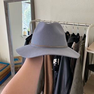 Periwinkle hat - gold band detail